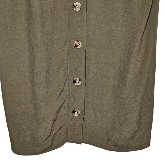 Madewell Button-Back Easy V-Neck Short Sleeves Dress Pockets Brown Women Size XS - Picture 9 of 16